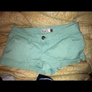 mint green shorts